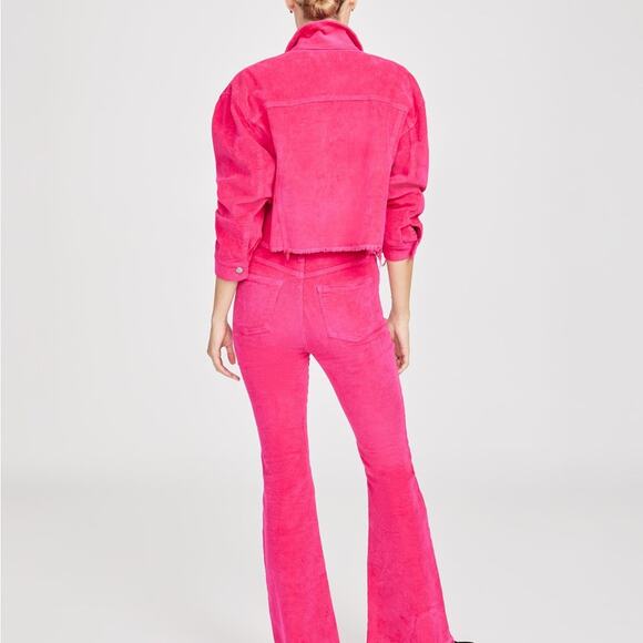 RACHEL‎ Rachel Roy Destructed Hem Corduroy Jacket in Lotus Pink Size XXL NWT - Picture 3 of 12